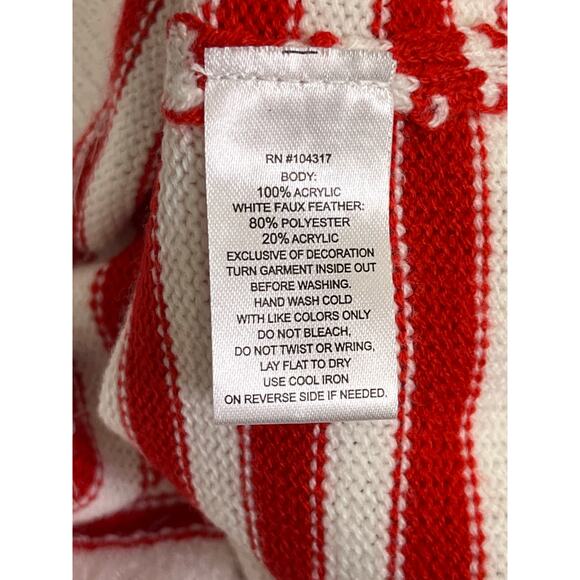 Planet Heart M Santa Sweater Dress Red White Striped Holiday Costume Pom Pom - Picture 7 of 7